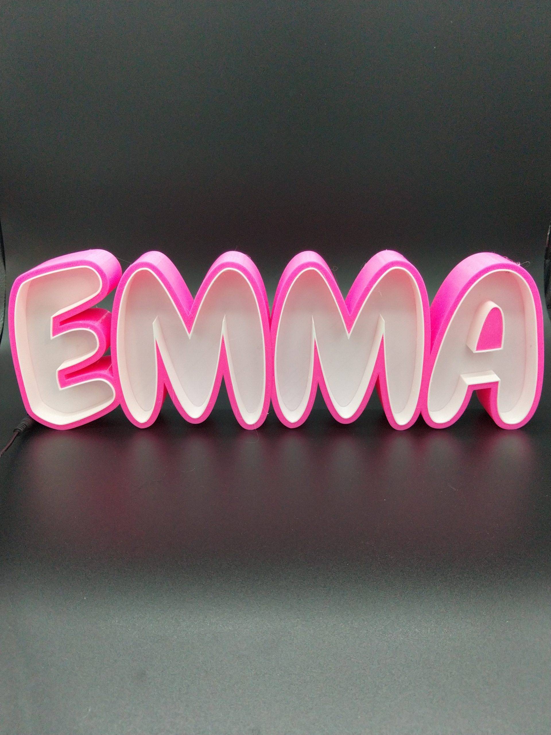 Cartel Personalizado Luminoso Emma
